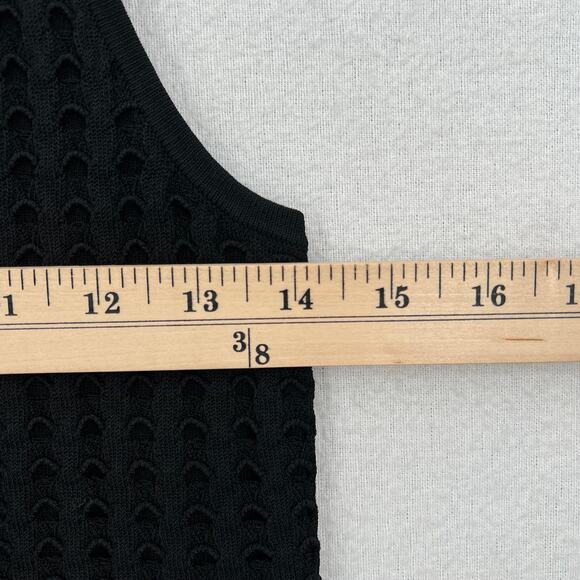 RAG AND BONE Ingrid Sleeveless Mock Neck Top Womens XS Black Open Knit Ribbed - Picture 13 of 14